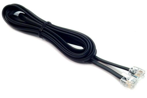 Telephone extension cord black RJ11 cable