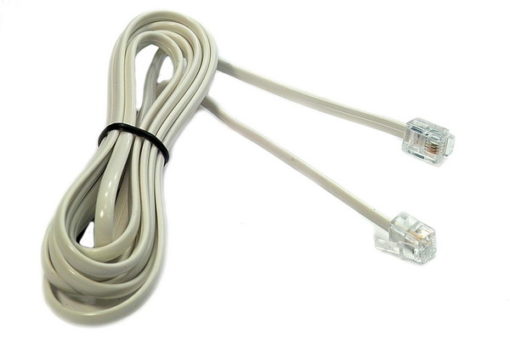 Telephone extension cord white